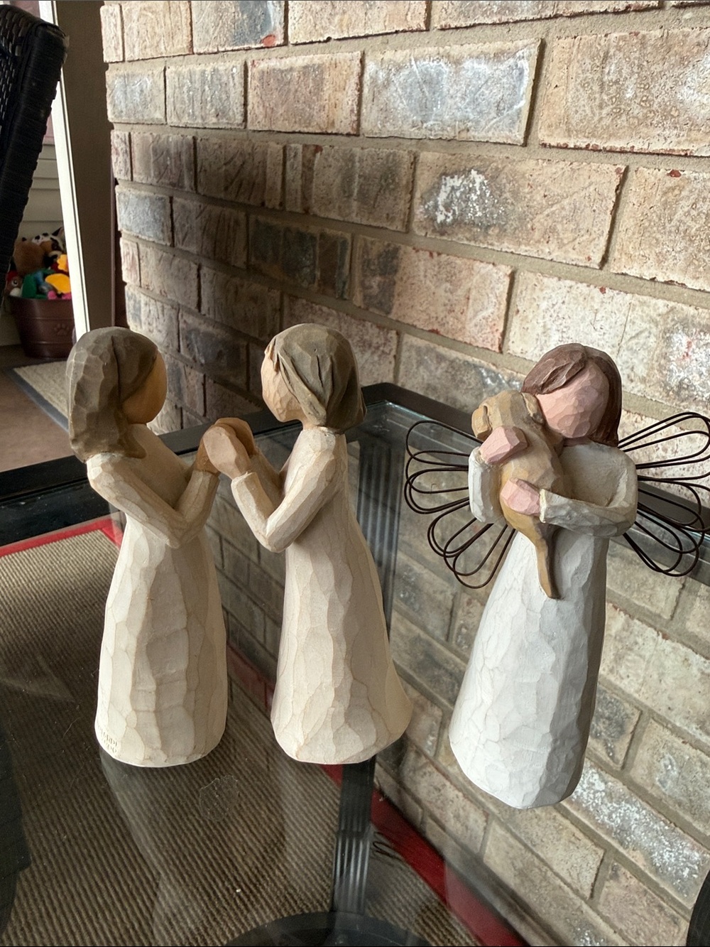 Willow Tree Handcarved figurines.  Sisters by Heart and Angel of Friendship